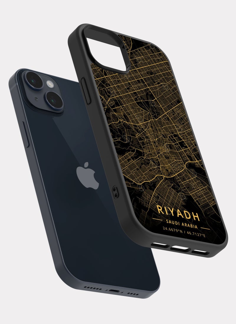 بكسلات كفر ايفون 14 بلس خريطة الرياض ذهبي - Image 2