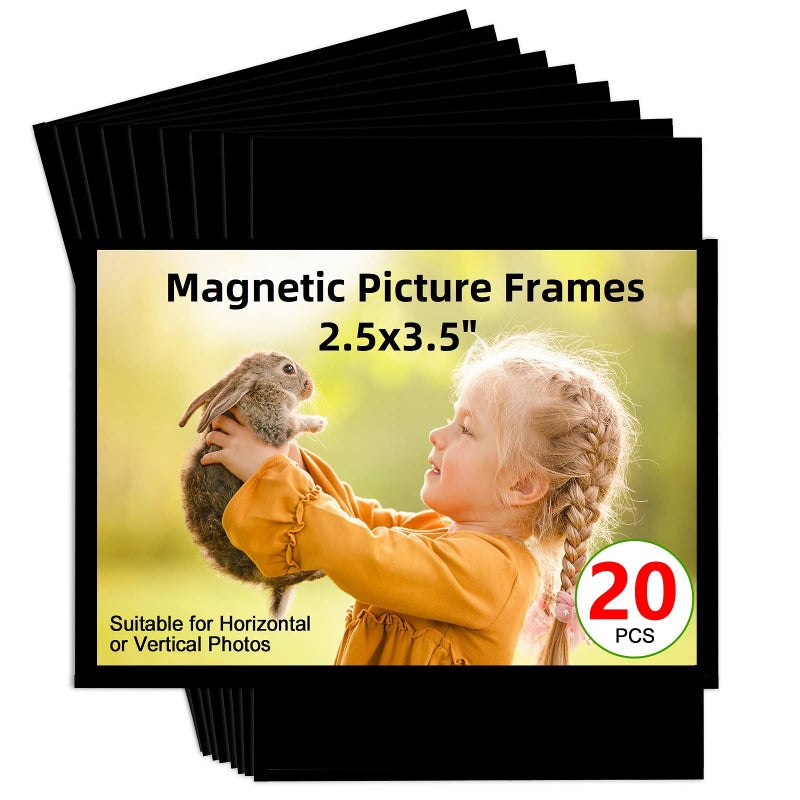 CHUNNIAO Magnetic Picture Frame 2.5X3.5-20 pack Wallet Size Photo Magnets Sleeves for Refrigerator - Image 1
