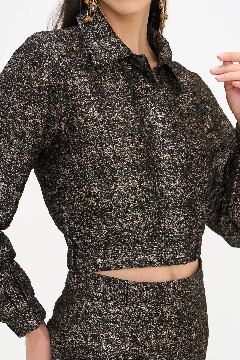 Virgio  Self Design Viscose Crop Bomber Jacket for Women for Women | Best Price UAE