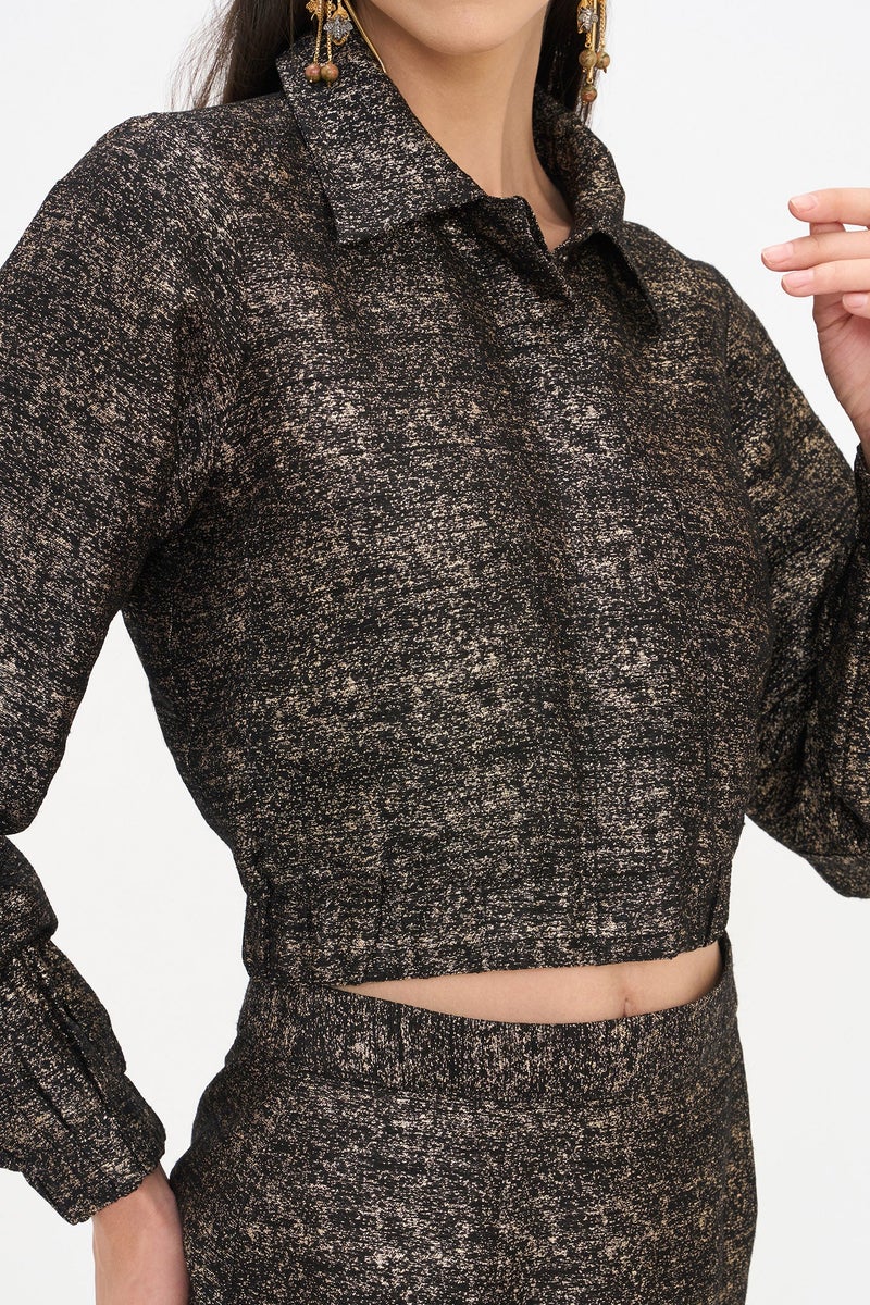 Virgio Self Design Viscose Crop Bomber Jacket for Women - Image 4