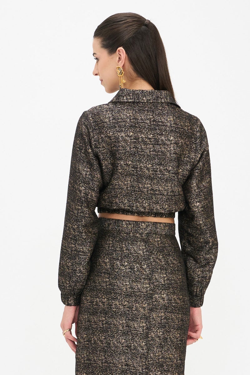 Virgio Self Design Viscose Crop Bomber Jacket for Women - Image 3