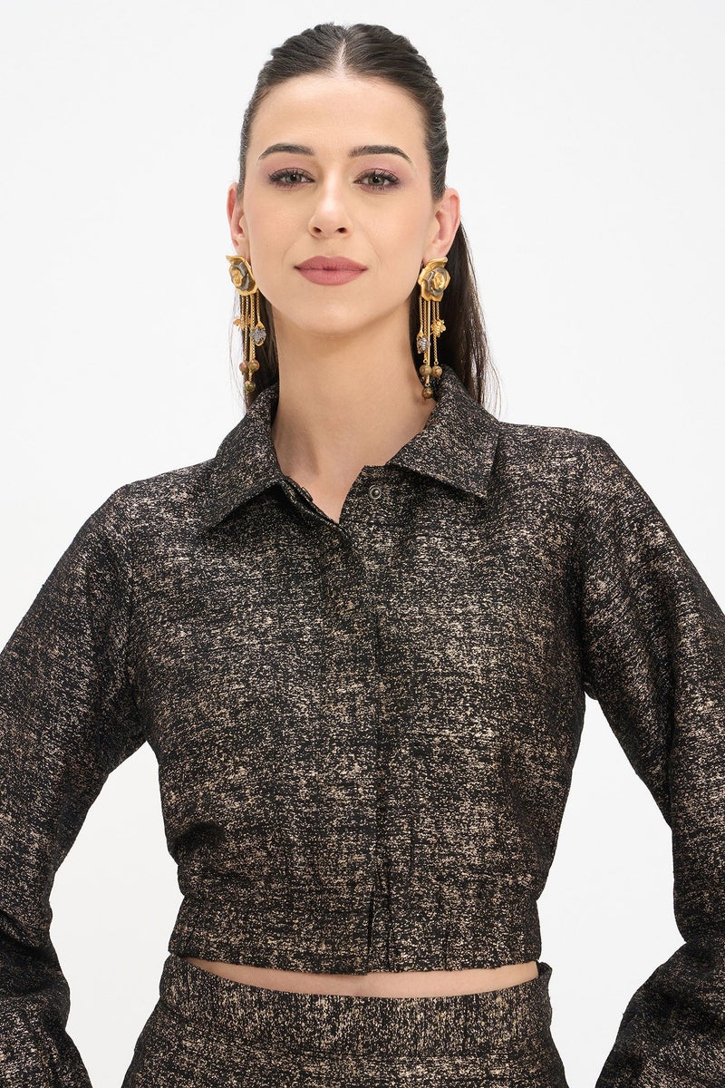 Virgio Self Design Viscose Crop Bomber Jacket for Women - Image 5