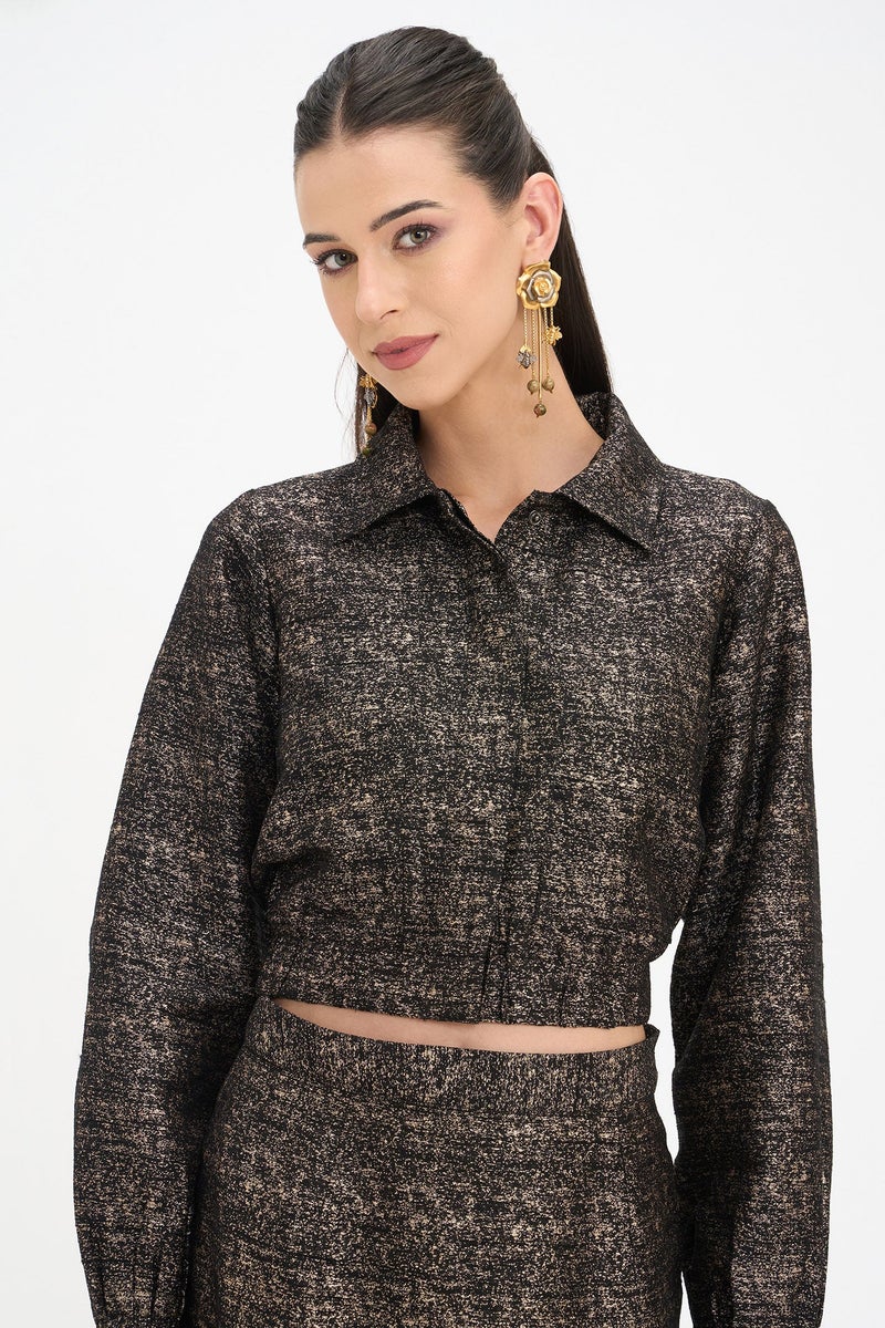 Virgio Self Design Viscose Crop Bomber Jacket for Women - Image 2