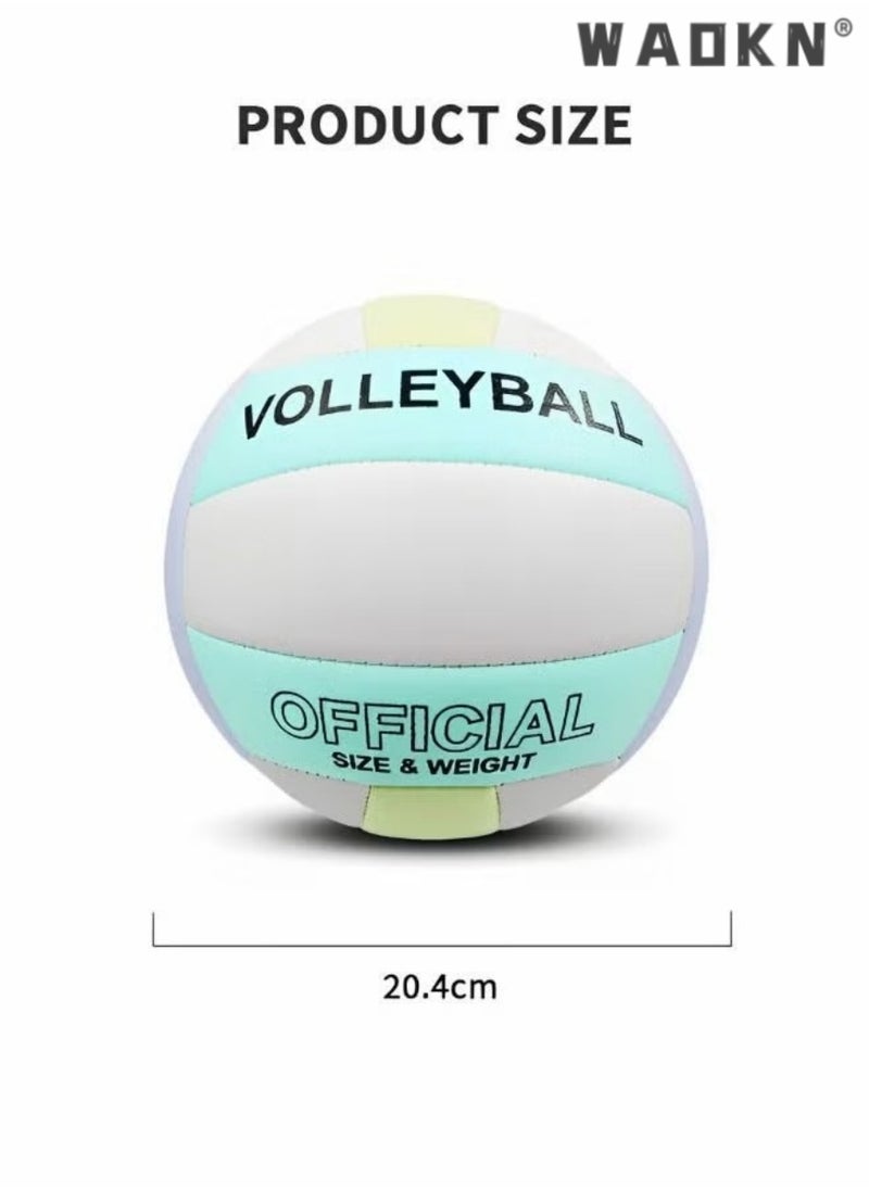 WAOKN Inflatable Soft Volleyball,Volleyball PU Leather Soft Indoor Outdoor Volleyballs Sports Training Game Play Ball Thickened Anti Slip Universal Soft Volleyball for Student Training,Beach Volleyball  - Image 4