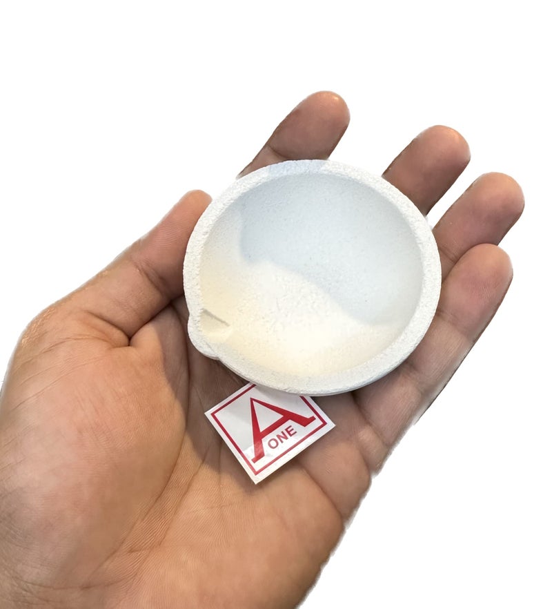 Aone 70mm White Ceramic Melting Crucible Dish Cup for High Temperature Refining, Casting, Melting of Platinum, Gold, Silver, Copper & Scrap Jewellery for Jewellery Making & Repair, Model Making, etc - Image 4
