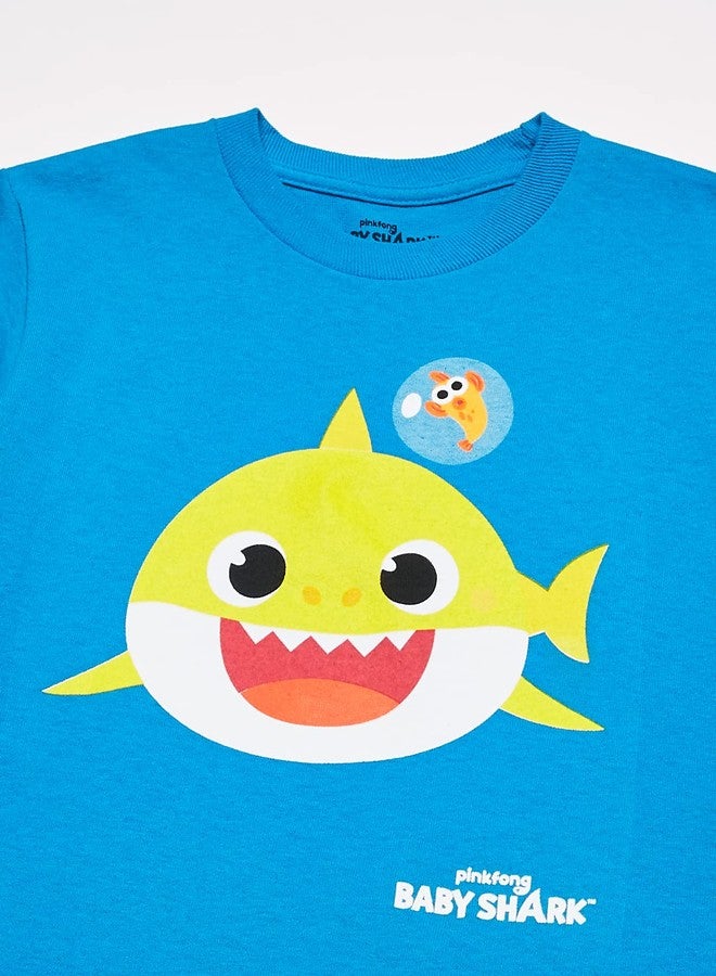 Pinkfong baby boys Shark Short Sleeve T-shirt T Shirt, Turquoise, 2T US - Image 2