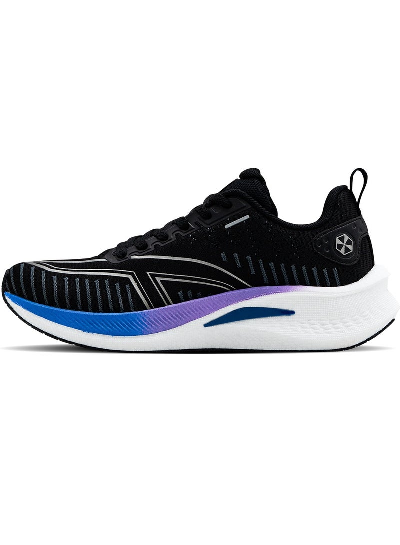 HUNDRED Hundred Sprintpace  Multipurpose Shoes | Running, Walking, Training, Gym & Jogging | Active Grip | HexaFoam Technology |Carbon Fibre Support Plate (Black/Blue/Purple - EUR 45)  - Image 1