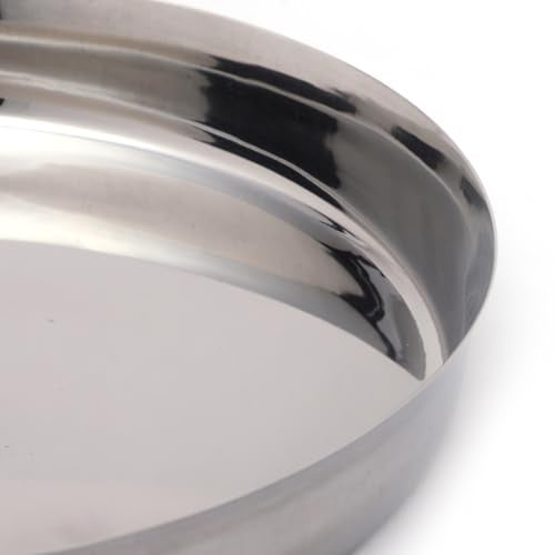 coconut Stainless Steel 22 Guage Thali/Kumcha/Dinner Plate -1 Unit (Diameter 11 Icnch) - Image 3