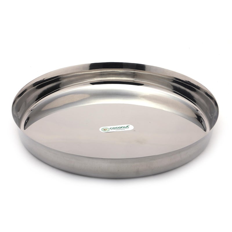 coconut Stainless Steel 22 Guage Thali/Kumcha/Dinner Plate -1 Unit (Diameter 11 Icnch) - Image 4