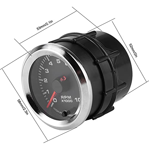 Ymiko Tachometer 0-10000 RPM Gauge Meter 52mm/2in Universal 7 Colors for 4/6/8 Cylinder Car SUV Vehicle - Image 3