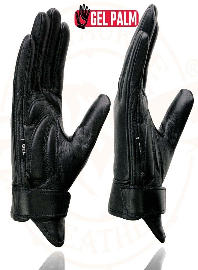 Milwaukee Leather قفازات ميلووكي الجلدية الرجالية الصيفية للرحلات البحرية، مقاس كبير MG7510-BLK-L - Image 5