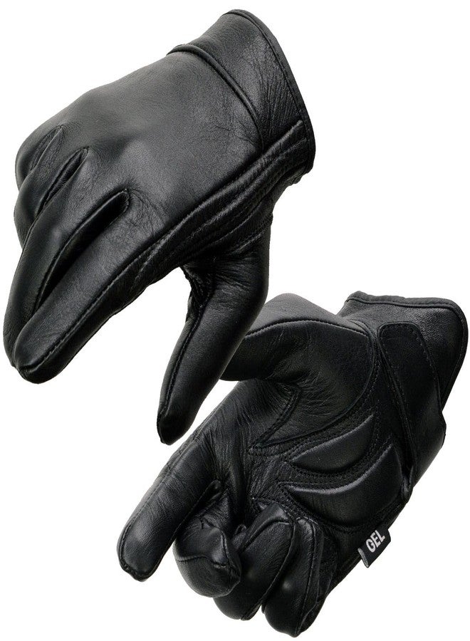 Milwaukee Leather قفازات ميلووكي الجلدية الرجالية الصيفية للرحلات البحرية، مقاس كبير MG7510-BLK-L - Image 1