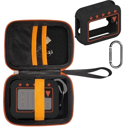 JCHPINE Silicone Cover and Hard Travel Case for JBL Go 4 Ultra Portable Bluetooth Speaker, Accessories for JBL Go 4 Pro Sound Bluetooth Speaker Stand Up Holder (Black Case) - Image 3