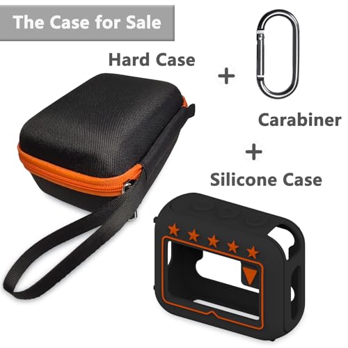 JCHPINE Silicone Cover and Hard Travel Case for JBL Go 4 Ultra Portable Bluetooth Speaker, Accessories for JBL Go 4 Pro Sound Bluetooth Speaker Stand Up Holder (Black Case) - Image 2