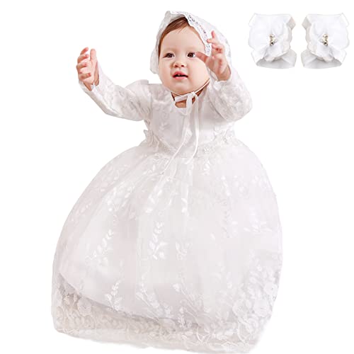 DPKM Baby Girl Baptism Dress 3PCS Infant Embroidered Christening Formal Gowns Outfit for Party Wedding - Image 2