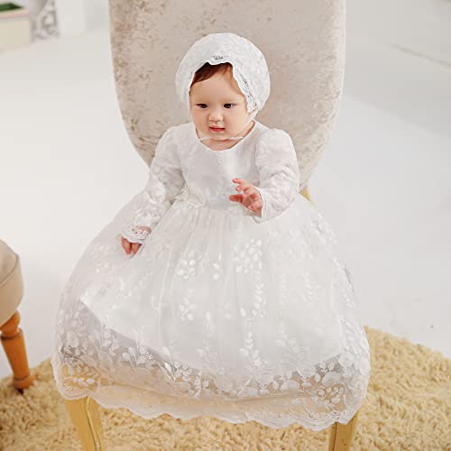 DPKM Baby Girl Baptism Dress 3PCS Infant Embroidered Christening Formal Gowns Outfit for Party Wedding - Image 3