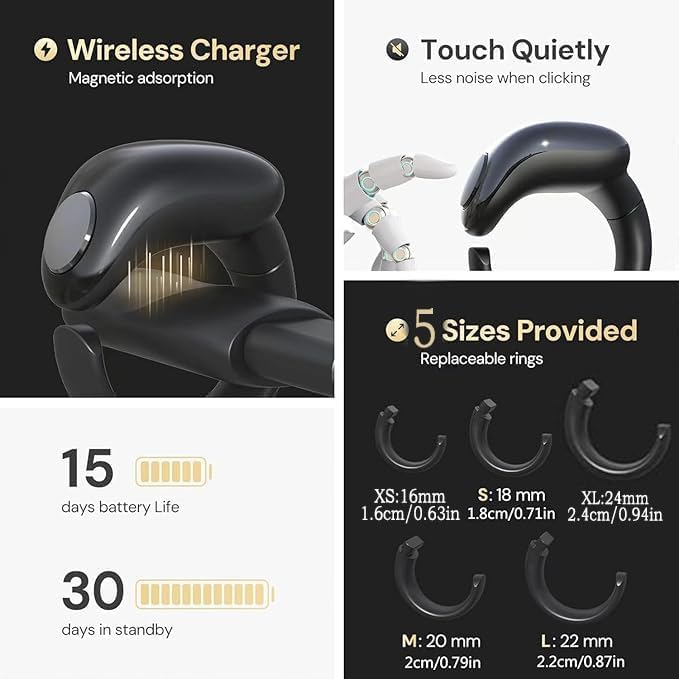 خاتم ، خاتم tasbih الذكي ، الصلاة المسلمة ، العداد ، تذكير توقيت الصلاة ، شاشة OLED ، IPX67 مقاومة للماء ، يمكن أن تصل عمر البطارية إلى 20 يومًا ، 5 حلقات قابلة للتبديل (16 مم / 18 مم / 20 مم / 22 مم / 24 مم) - Image 4