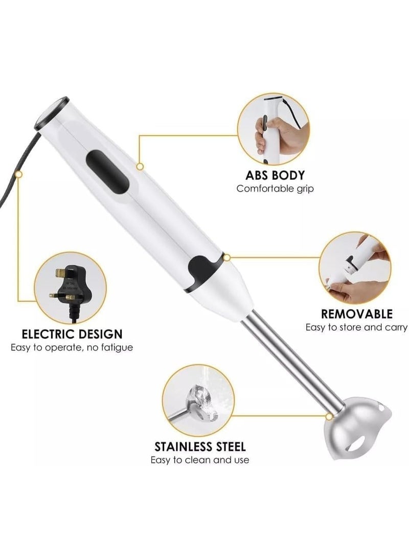 دينكس خلاط يدوي كهربائي من دينكس DX2023 بقوة 400 واط، مزود بشفرات من الفولاذ المقاوم للصدأ، تحكم بسرعتين، عمود قابل للفصل، مقبض مريح، خلاط محمول لتحضير الحساء والعصائر والصلصات وأطعمة الأطفال. - Image 5