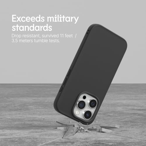 RhinoShield Case Compatible with [iPhone 15 Pro Max] | SolidSuit - Shock Absorbent Slim Design Protective Cover with Premium Matte Finish 3.5M / 11ft Drop Protection - Classic Black - Image 2