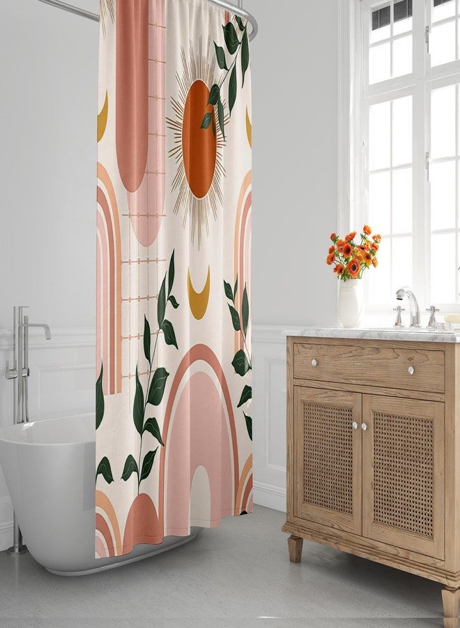 Pamnest 4 Pcs Shower Curtain Sets, Boho Rainbow Sun Waterproof Bathroom Sets with Non-Slip Rugs,Toilet Lid Cover and Bath Mat, Accessories Modern Home Bathroom Decor 72" X 72" - Image 3