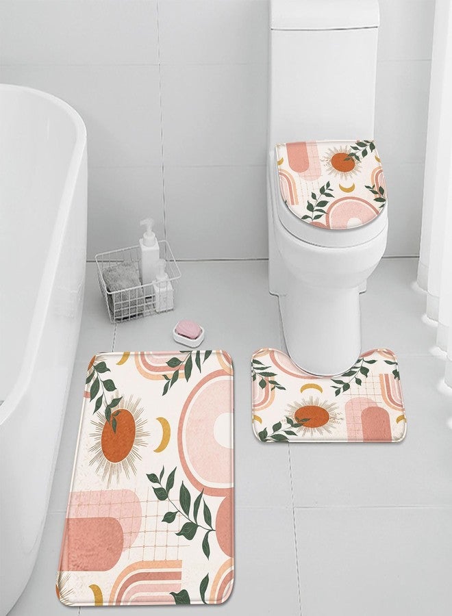 Pamnest 4 Pcs Shower Curtain Sets, Boho Rainbow Sun Waterproof Bathroom Sets with Non-Slip Rugs,Toilet Lid Cover and Bath Mat, Accessories Modern Home Bathroom Decor 72" X 72" - Image 5