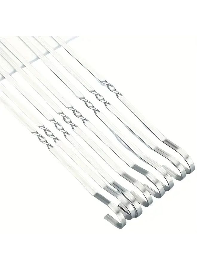 10Pcs 9 Shaped Flat Barbecue Skewers 13 78 Inch Stainless Steel Bulk - Image 3