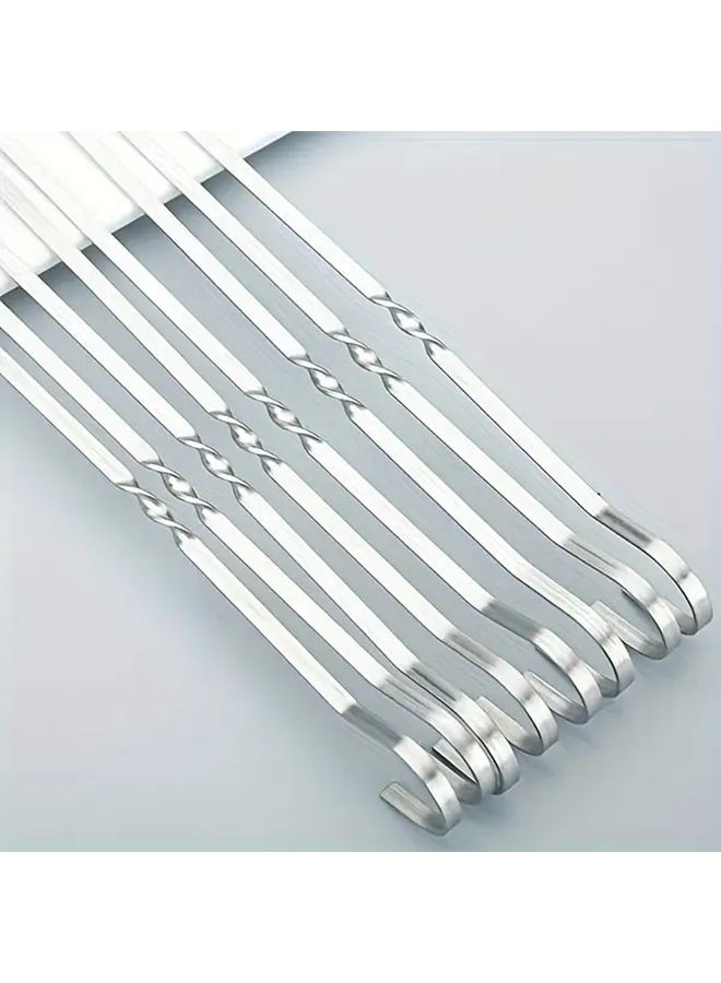 10Pcs 9 Shaped Flat Barbecue Skewers 13 78 Inch Stainless Steel Bulk - Image 1
