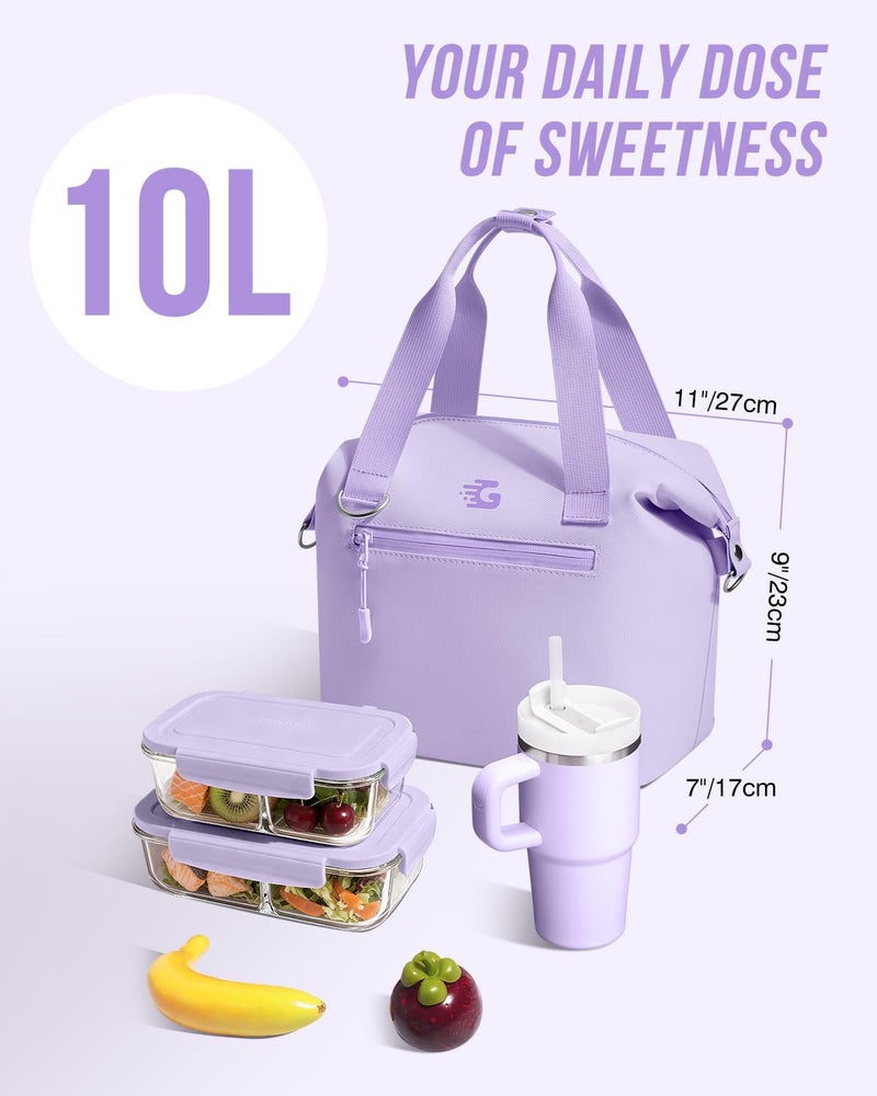 GLORIEROO Pastel Lunch Box Women | Insulated Waterproof Leakproof Lunch Bag Cooler | Adjustable Strap | BPA-Free - Image 3