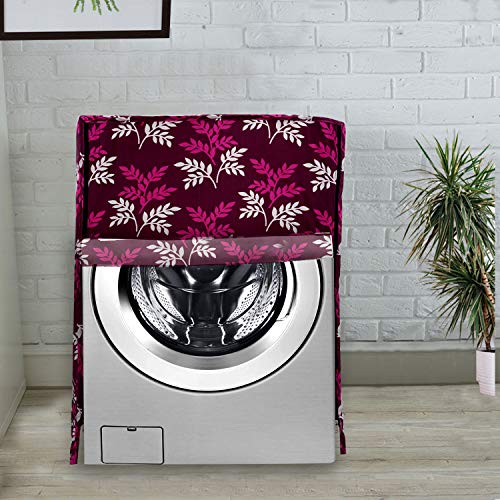 KANUSHI Industries® Washable & Dustproof Front Load Automatic Washing Machine Cover (Suitable for 6 Kg, 6.5 kg, 7 kg, 7.5 kg)+1 pc Designer Laundry Bag (VAR-Washing-Front+LB-Wine-Small-LEVS) - Image 2