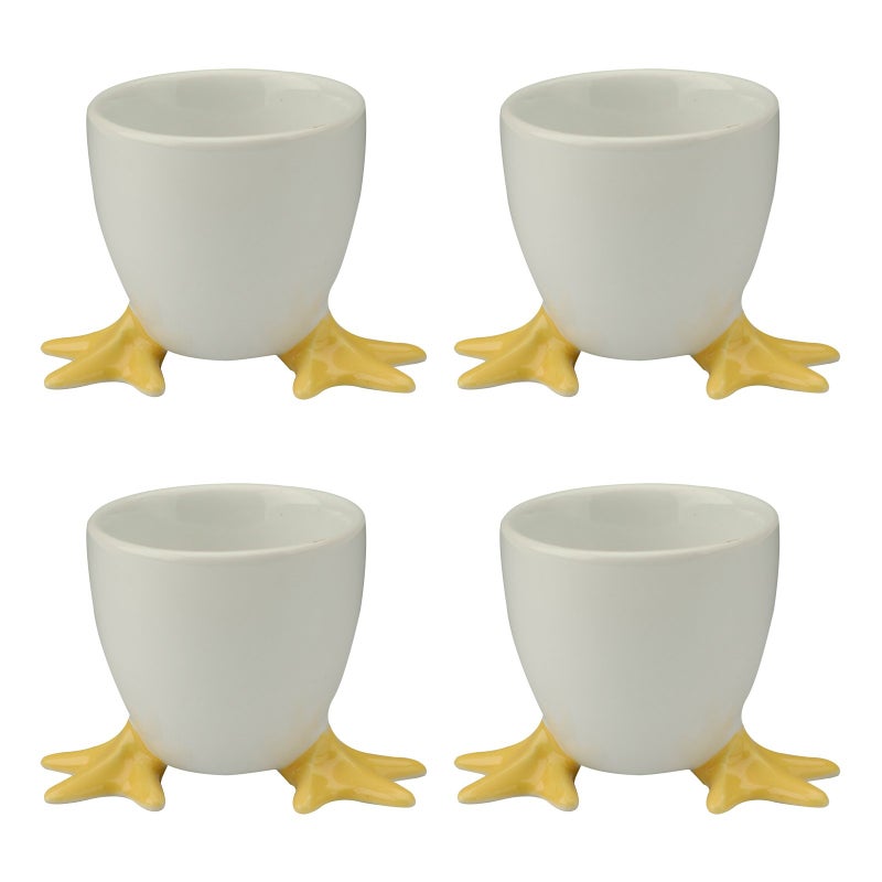 BIA 4Piece Chicken Feet Egg Cups 5 x 5 x 5 cm Yellow 4 Set