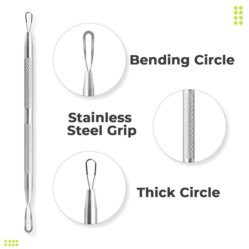 DERMATED 22 Pcs Pimple Popper Tool Kit 410 Stainless Steel Blackhead Remover Tools, Pimple Extractor Tool Kit for Blackheads, Blemish, Comdone, Acne, Zit, and Whiteheads for Face & Nose - Image 5