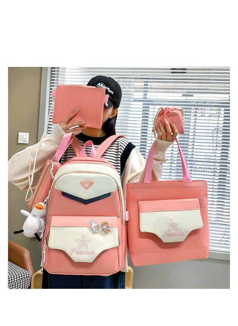 GUIYUBAG - 5-Piece Schoolbag Set Pink - Image 1