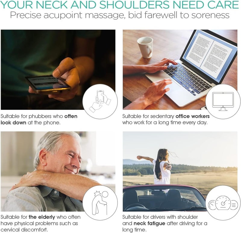 Neck Massager for Pain Relief, Deep Tissue Self Trigger Point Shiatsu Shoulder Massager - Back and Neck Massager for Neck, Shoulders, Leg, Ergonomic Handle Design, Lightweight & Portable - Image 3