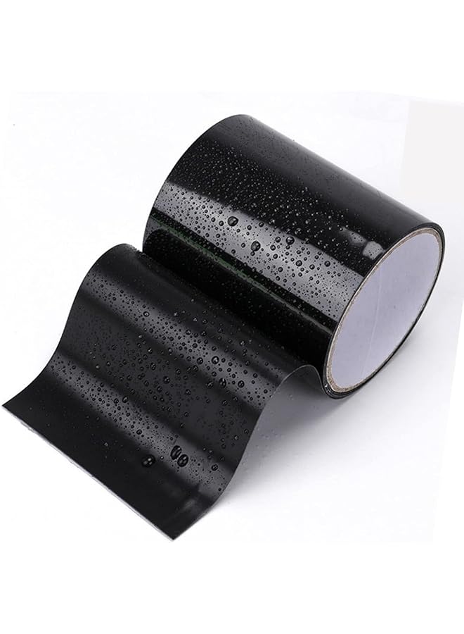 promass Rubberized Waterproof Tape, Professional Duct Tape for Prevent Leak and Crack, Patch and Seal Tape for Photographers Repairing Holes Cracks Pipes Gaps Roof Crafts (Black Medium 4" x 59") - Image 1