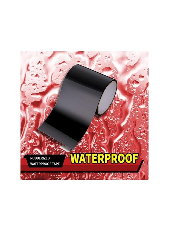 promass Rubberized Waterproof Tape, Professional Duct Tape for Prevent Leak and Crack, Patch and Seal Tape for Photographers Repairing Holes Cracks Pipes Gaps Roof Crafts (Black Medium 4" x 59") - Image 4