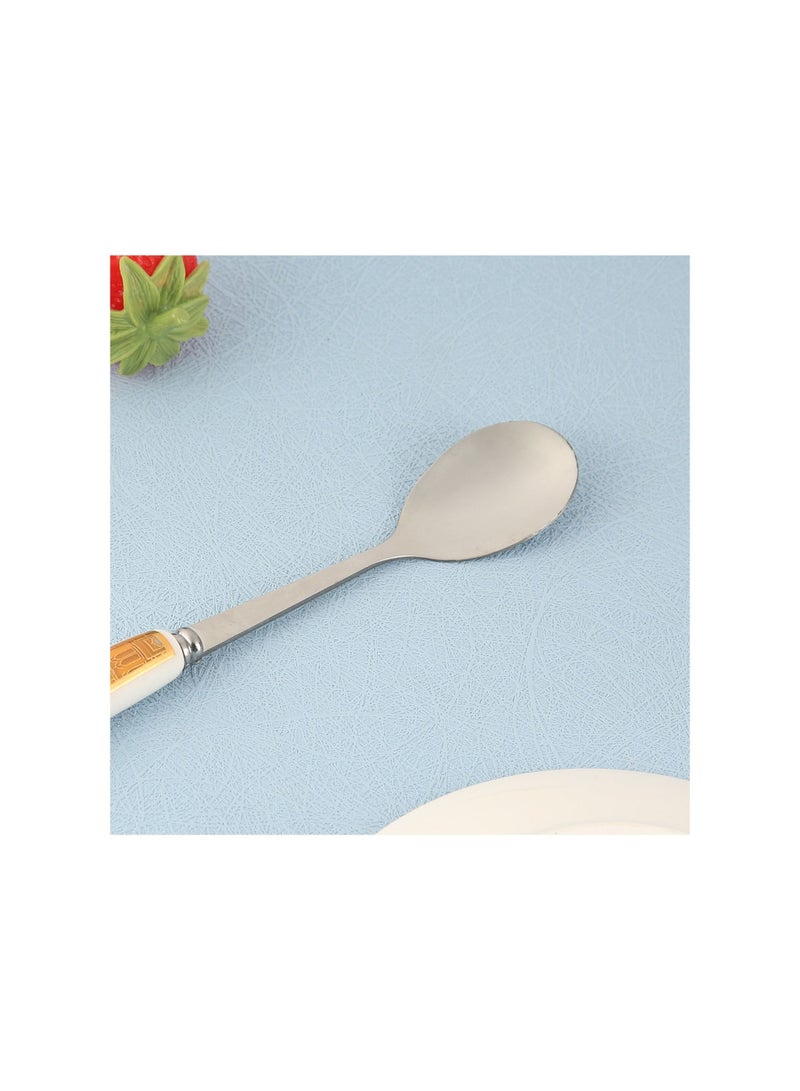 Liying 6Pcs Ramadan Designed Dessert Spoons (S) , Gold plasted design Plating Stainless Steel 15x2x15cm Spoons for Cake Spoon, Dessert Spoons, Easy To Clean, Dishwasher Safe - Image 3