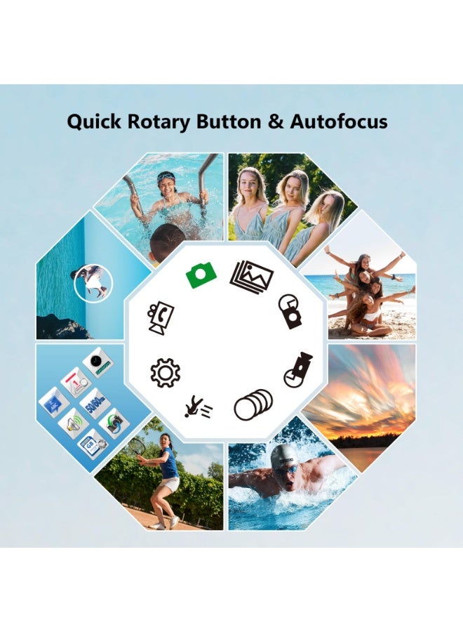 شو وو كاميرا رقمية 4K، كاميرا تصوير تلقائي بدقة 48 ميجابكسل، كاميرا فيديو للتدوين، تقريب رقمي 16X، كاميرا فيديو مضادة للاهتزاز مع بطاقة ذاكرة صغيرة سعة 32 جيجابايت، كاميرات سفر صغيرة الحجم للتصوير الفوري كهدية، لون بني - Image 2