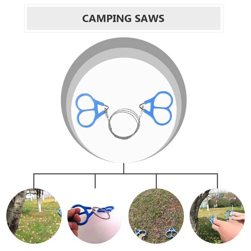 2 Pack Portable Stainless Steel Wire Saw for Camping Hiking Tree Cutting Emergency - Image 4