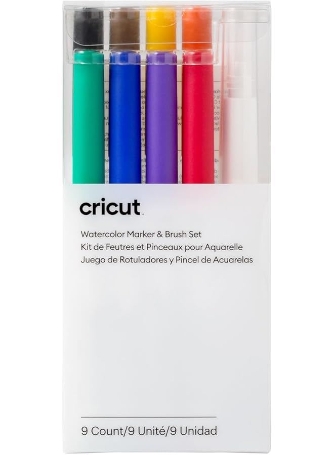 Cricut Watercolour Marker And Brush Set 8 Markers 1 Water Create A Masterpiece With Your Cutting Machine Multi - Image 1