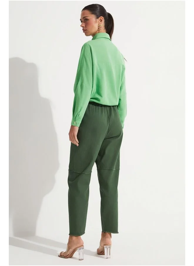 جون June Maybe Elastic Gabardine Trouser Emerald
