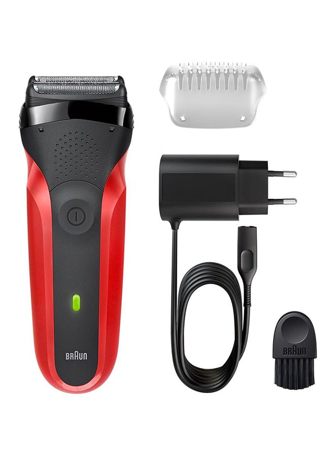 BRAUN Series 3 Rechargeable Electric Shaver Red/Black/Grey - Image 1