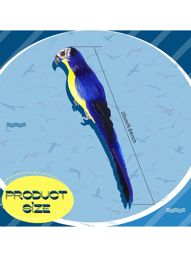 كاست ويف طيور اصطناعية، طيور مزيفة، ببغاء القراصنة، طيور الريش، ديكور لحديقة الغابة، ديكور منزلي، عبوة من 6 قطع دعائم طيور مزخرفة (ببغاء) - Image 5