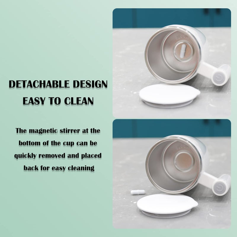 daasigwaa Rechargeable Self Stirring Mug - Magnetic Electric Auto Mixing Stainless Steel Cup for Office/Kitchen/Travel/Home Coffee/Tea/Hot Chocolate/Milk-430 ml/14.5 oz(Pink) - Image 3