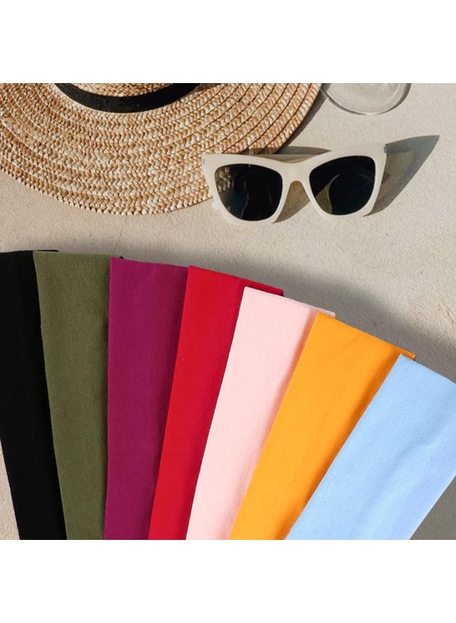 شريط راس عريض للغاية 7 سم سادة قابل للتمدد للجنسين عصابة راس ناعمة لليوجا(روز) - Image 3