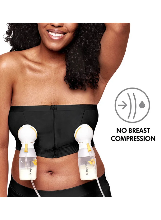 Medela Easy Expression Hands-Free Pumping Bra, Black, Extra Large
