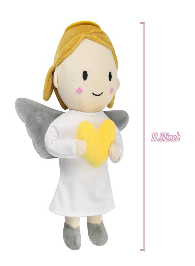 free-space Angel Plush Doll Boy/Girl Baptism Gifts Guardian Angel Doll Toy (Girl) - Image 5