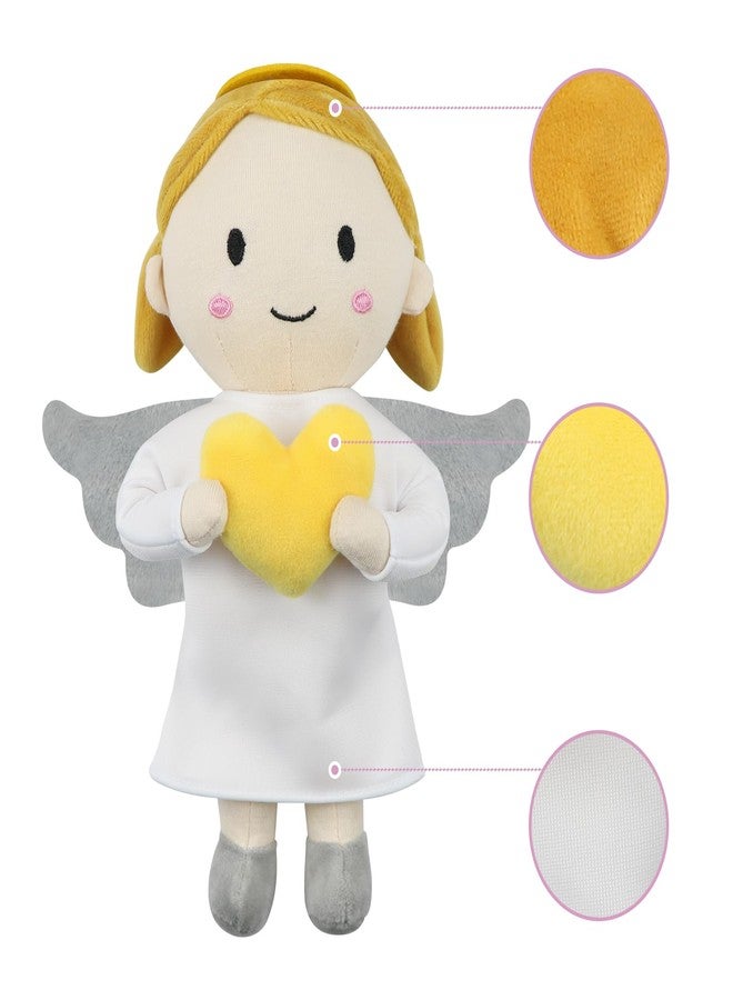 free-space Angel Plush Doll Boy/Girl Baptism Gifts Guardian Angel Doll Toy (Girl) - Image 3