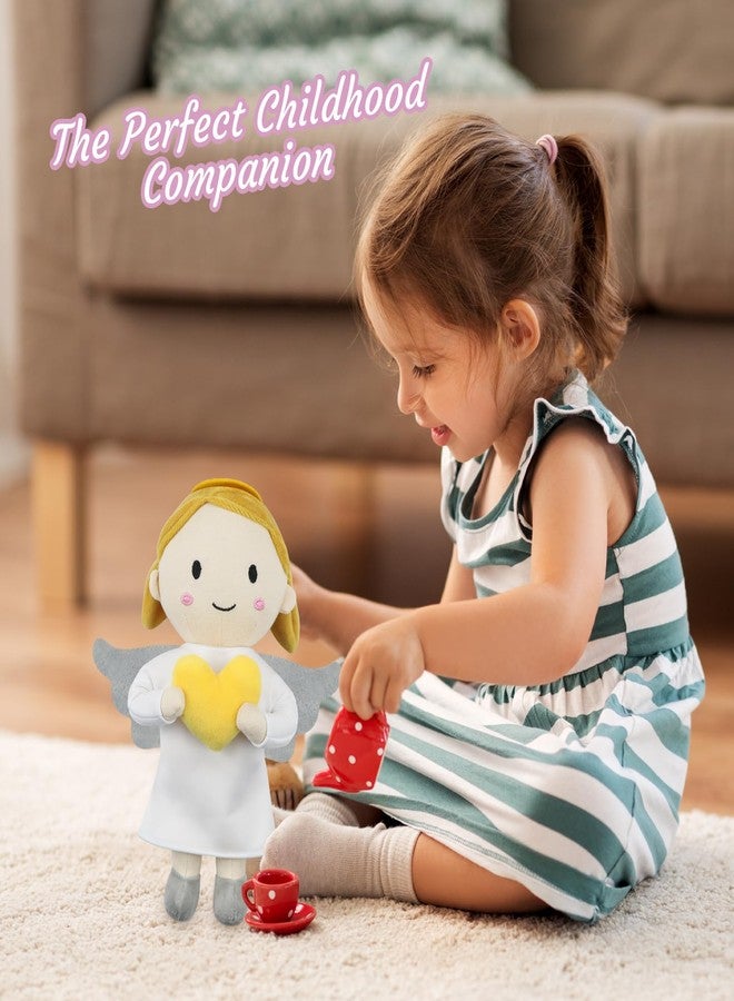 free-space Angel Plush Doll Boy/Girl Baptism Gifts Guardian Angel Doll Toy (Girl) - Image 2
