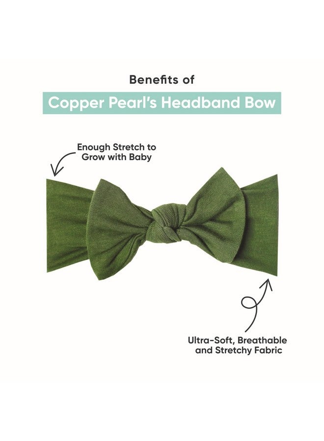 Copper Pearl Baby Bows: Stylish Headbands for Baby Girls, Premium Soft and Stretchy Baby Headbands, Perfect for Newborns, Trendy Designs - Denim - Image 2
