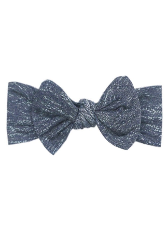 Copper Pearl Baby Bows: Stylish Headbands for Baby Girls, Premium Soft and Stretchy Baby Headbands, Perfect for Newborns, Trendy Designs - Denim - Image 1